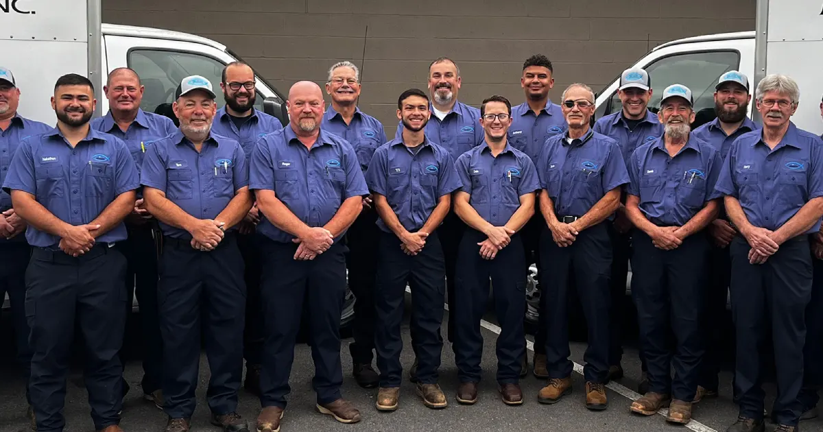 Skilled service-company team representing business owners and employees